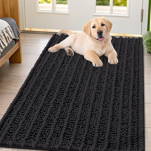 Dog Door Mat for Muddy Paws 47x32 (Layered-Black / 47"X32")