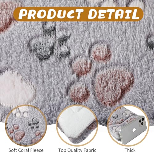 4 Pack Soft Pet Bed Mat Small Dog Crate Fleece (13 x 10 Inches / Light Gray)