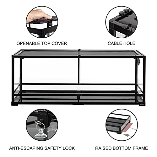 67 Gallon Reptile Large Terrarium Newly Upgraded All Glass 48" x 18" x 18" Double Hinge Door with Top Ventilation Reptile Terrarium (Reptile Terrarium - Double Hinge Door)