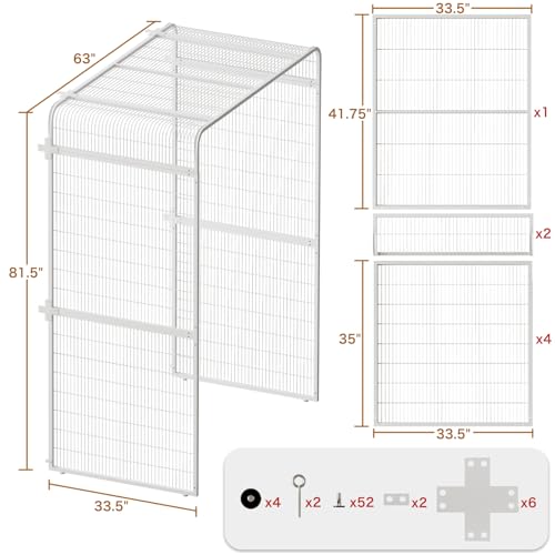 Large Bird Cage Extension Part (33.5“ Extension White)