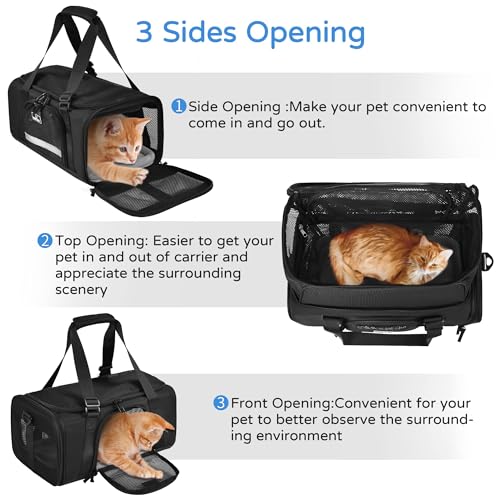 Airline Approved Pet Carrier (17.7"L x 11.0"W x 8.3"H / 2.0 Black)