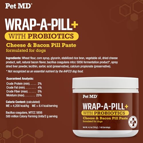 Wrap-A-Pill with Probiotics - Cheese & Bacon Dog Pill Wrap - 4.2oz