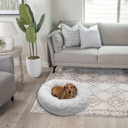 Original Calming Donut Dog Bed (Gray Lux / Small)