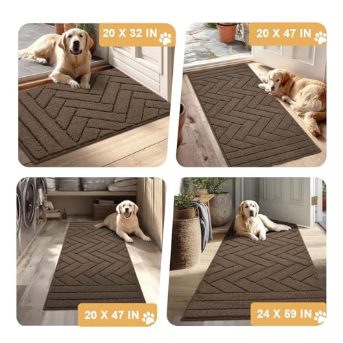 Dog Door Mat for Mud Paws (24" x 59" / Latte)