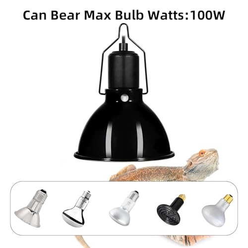 5.5 inch Dome Reptile Light Fixture Max 100W Reptile Heat Lamp (5.5inch shallow dome)