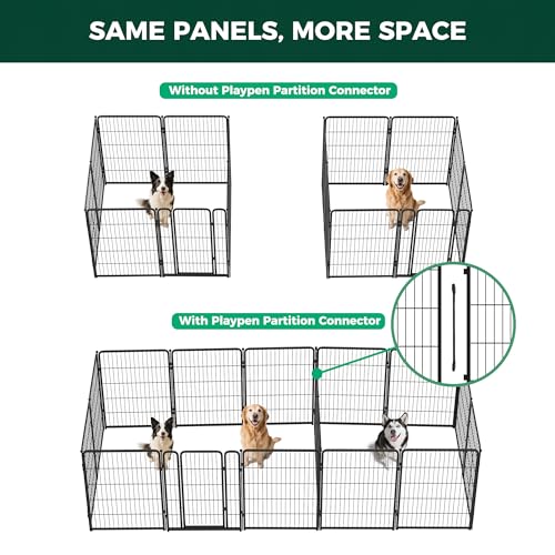 Homeplus Indoor Dog Playpen with Divider Connectors (Black / 40"H)