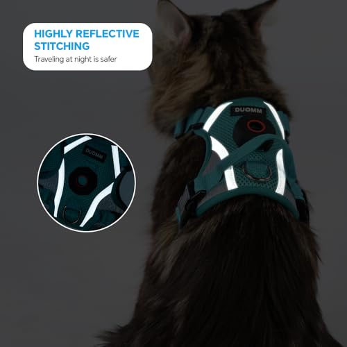 Cat Harness and Leash Set with AirTag Holder (Green (Holder for Airtag) / M)