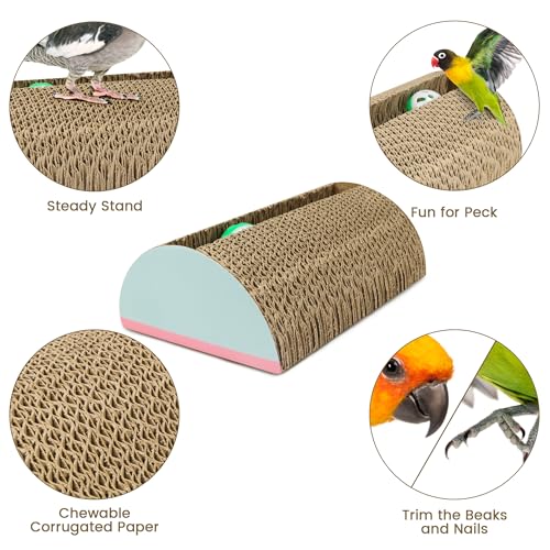 Parrot Cardboard Toy with Jingle Bells Bird Cage Perches Toy for Small to Regular Parrot Toys Bird Amazon (MEDIUM size)