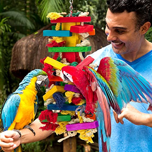 Extra Large Natural Wood Bird Toys for Macaws (Long)