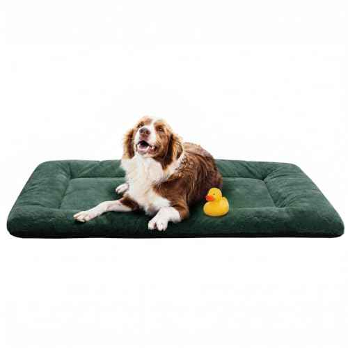 Dog Crate Pad Washable Dog Bed for Crate Large Cozy Mat 48 (48.0"L x 30.0"W x 1.0"Th / Green)