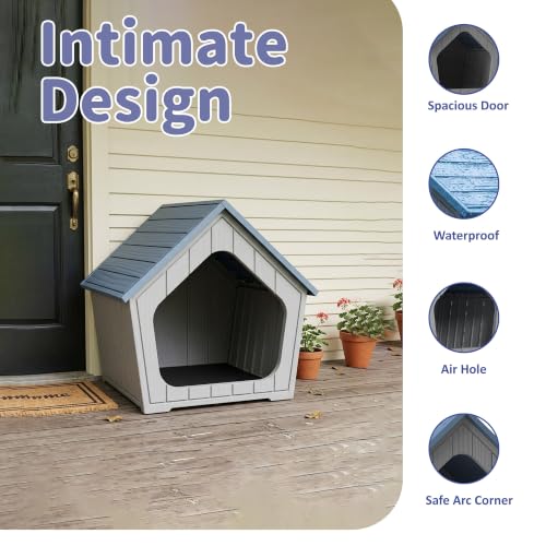 Outdoor Dog House for Small Dogs (Blue / XSmall Dog: 22.8 Inch)