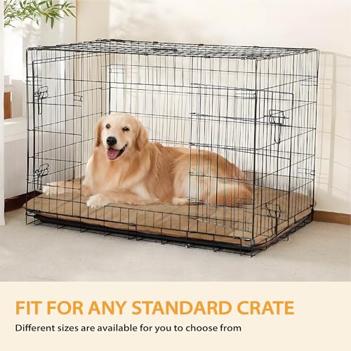 Dog Crate Pad for Large Dog (Khaki / 35"L x 23"W x 0.8"H)