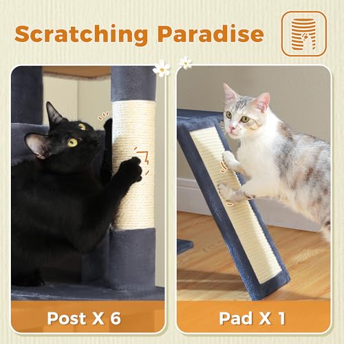 81 Inch Tall Cat Tree for Big Cats & Multi (81" / Dark Gray)
