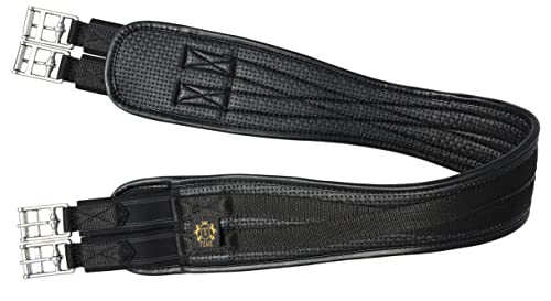 Contoured Chafeless Girth for Horses (Black / 48“)