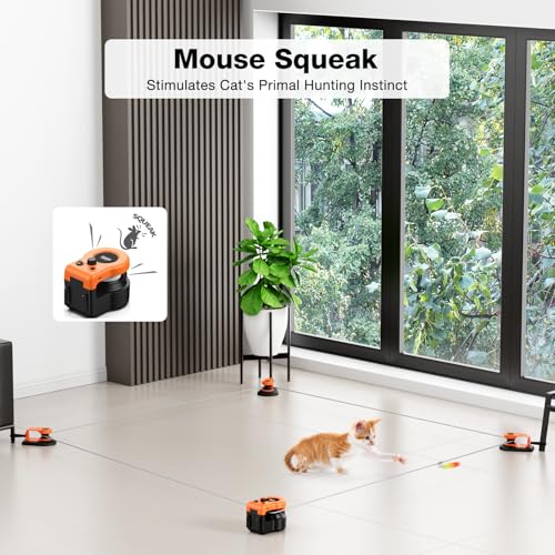 Interactive Cat Toys for Indoor Cats (Orange)