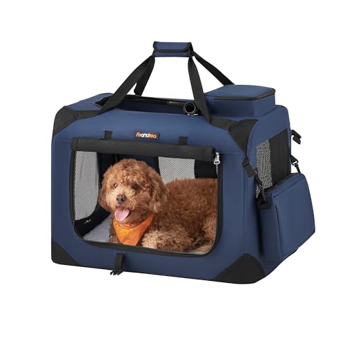 Collapsible Soft Dog Crate (M（24.0"L x 16.5"W x 16.5"H） / Dark Blue)