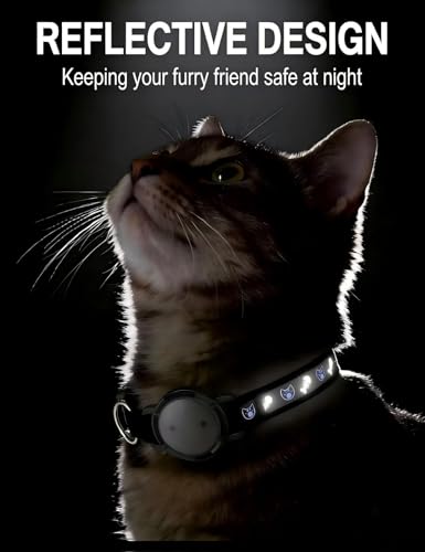 GPS Cat Tracker Collar No Subscription (Black / 1 PACK)