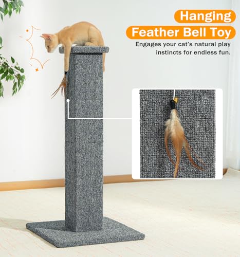 Made4Pets Cat Scratching Post for Indoor Cats (Grey-Carpet)