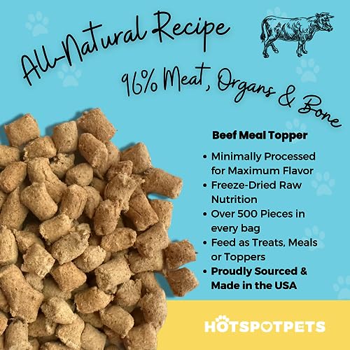 Freeze Dried Raw Beef Meal Toppers for Dogs 1LB Bag