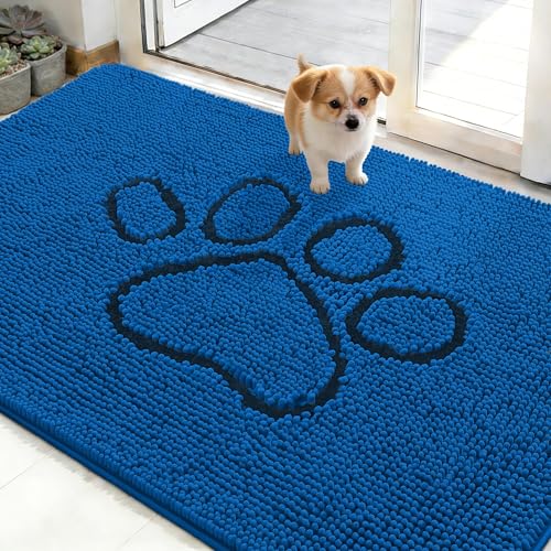 Dog Door Mat for Muddy Paws 35x16 (Deep Navy Blue / 48" X 30")