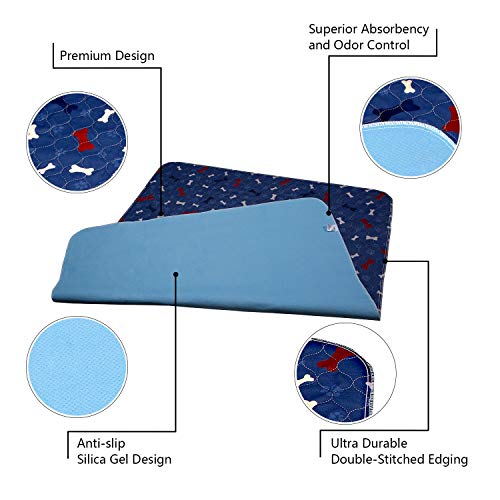 Washable Pee Pads for Dogs + Pet Grooming Gloves (30x36 Inch (Pack of 2))