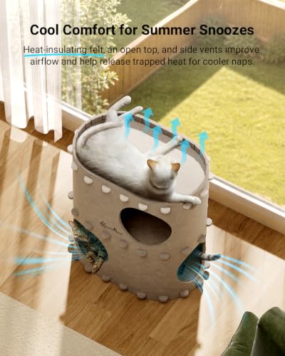 Cat House for Indoor Cats (Cream / Double)