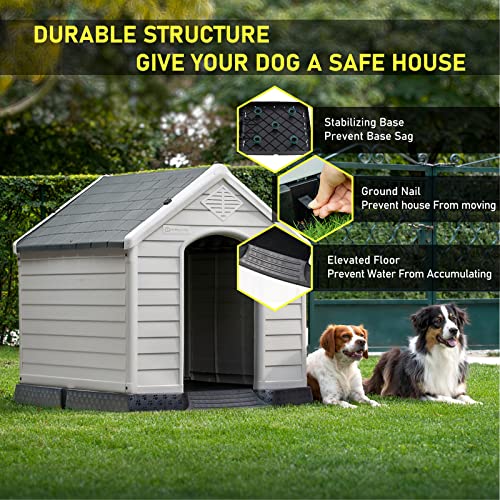 Large Dog House (Gray / 38.8"L x 35"W x 37.4"H)