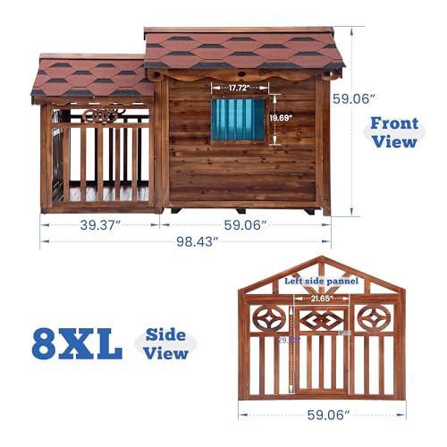 Extra Large Outdoor Dog House (Wood-Style4 / 8XL)