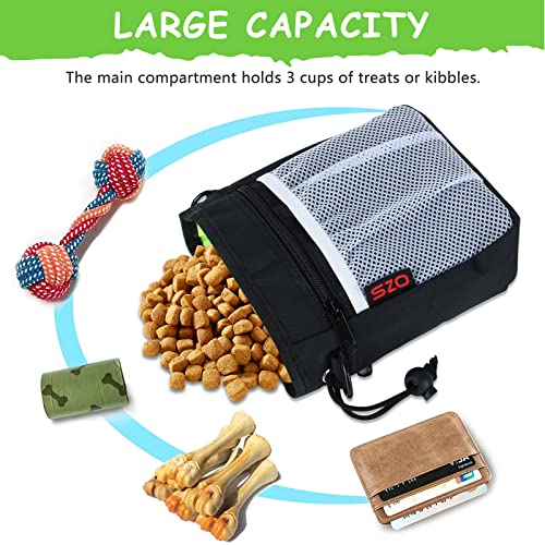 Dog Training Treat Pouch with Training Clicker (Black)
