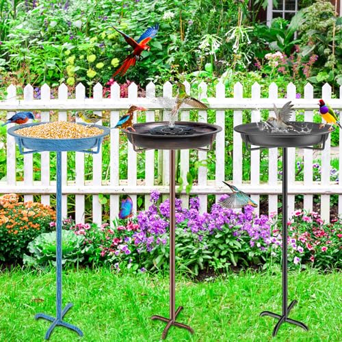 Metal Bird Bath for Outside Garden Birdbath Bowl (Retro Copper)