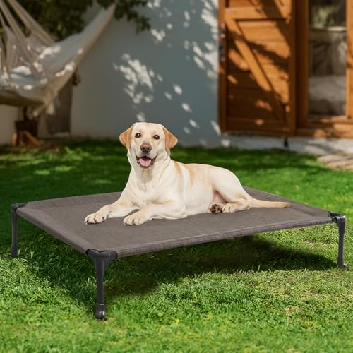 Outdoor Elevated Dog Bed Large Sized Dogs (42.0"L x 30.0"W x 7.0"Th / Brown)