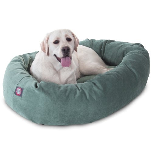 40 Inch Micro Velvet Calming Dog Bed Washable (Azure)