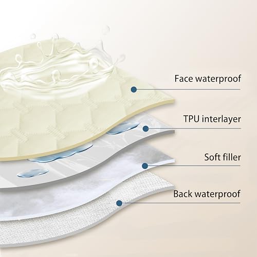 Waterproof Dog Blankets for Large Dogs (82x120 Inch (Pack of 1) / Dark Cream/Light Cream)