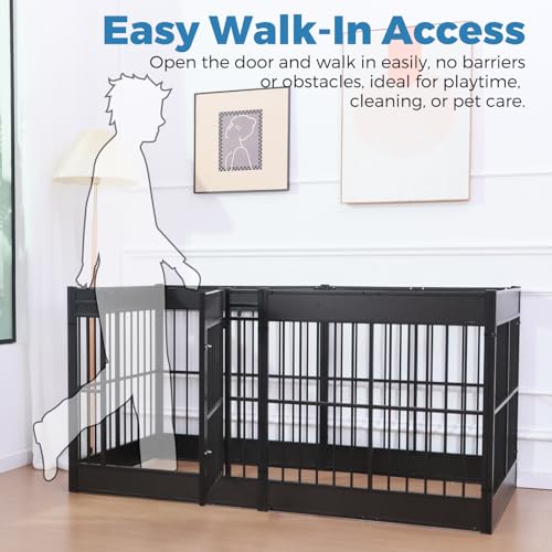 Furniture Style Dog Playpen (Black / 6 Panels (27.5" High))