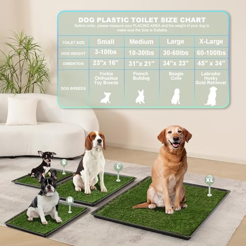 Dog Grass Pad with Tray (XL 45”×34” for Dog＜ 38" Length)