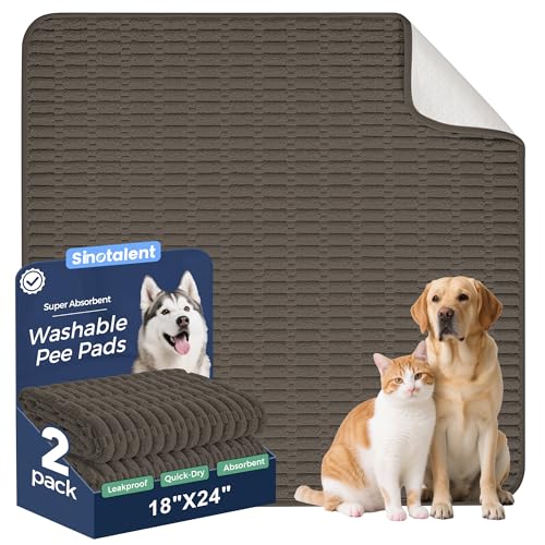 Washable Pee Pads for Dogs Puppy Pad (Coffee / 18"x24"(Pack of 2))