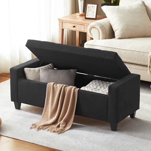 Ottoman with Storage (Dark Grey)