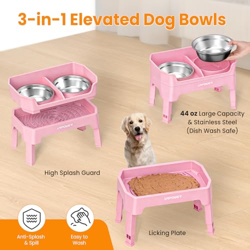 Elevated Dog Bowls (Pink / Large)