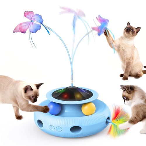 Cat Toys Automatic Interactive Kitten Toys for Indoor Cats (Blue)
