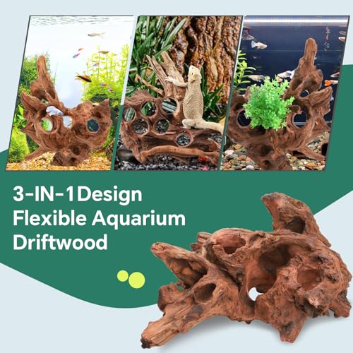 Driftwood for Aquarium Natural Aquarium Wood for Aquascaping Fish Tank Decorations Reptile Tank Decor (11''-15")