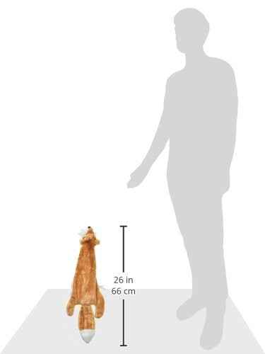 2-in-1 Stuffless Squeaky Dog Toy - Fox, Large (Brown/Fox / Large)