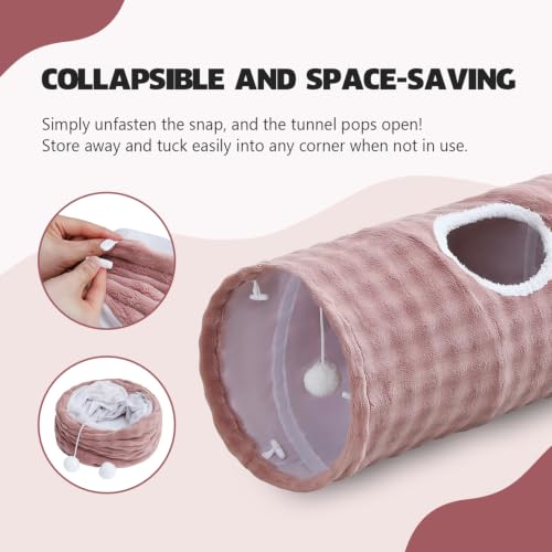 Straight Bubble Cat Tunnel for Indoor Cats 47"x12" (Dusty Pink / Straight)
