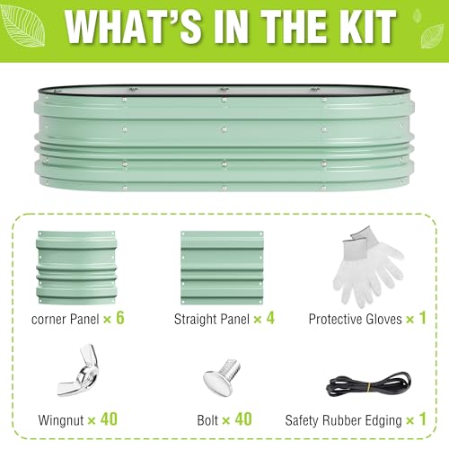 4x2x1ft Galvanized Raised Garden Bed Set (Light Green / 4x2x1ft)