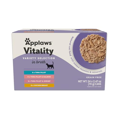 Vitality 4 Flavor Variety in Broth Wet Cat Food 24 (2.47 Ounce (Pack of 24))