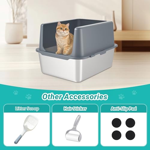 Litter Box with Lid (12" High / Grey)