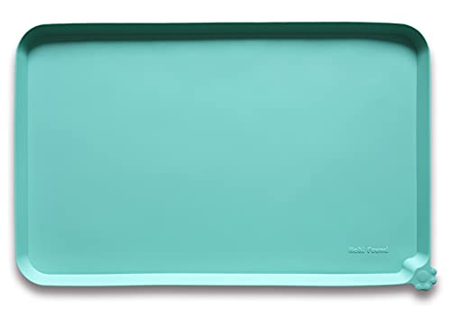 Large Silicone Non Slip Pet Food Mats (24" x 16" / CoolMint)