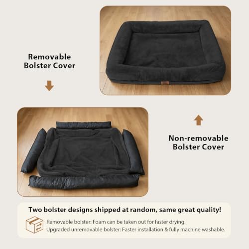 Orthopedic Washable XXL Dog Bed for Extra Large Dogs (Black / 45"L x 35"W x 7.5"Th)