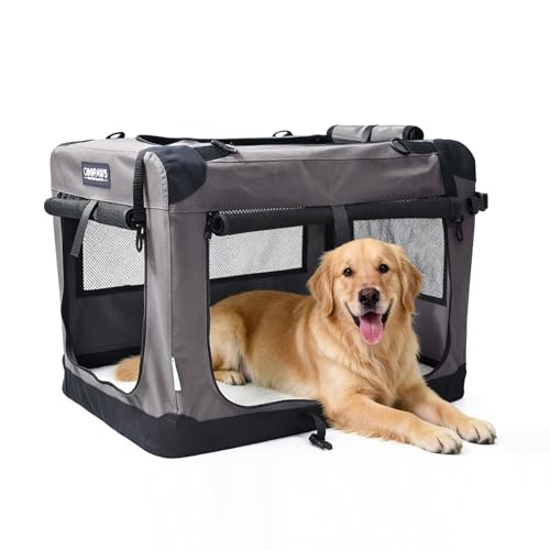 3 Door Soft Dog Crates Kennel (Dark Grey)