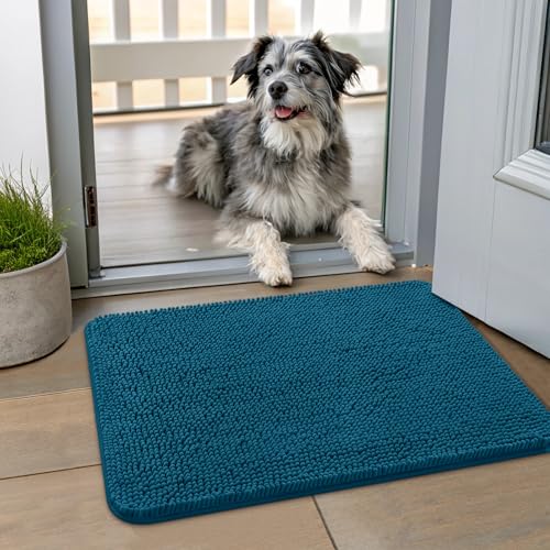 Dog Door Mat for Muddy Paws 24x16 (Atlantic Blue / 24"X16")