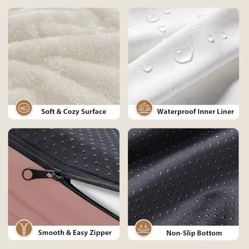 Waterproof Orthopedic Dog Bed for Large and Extra Large Dogs (Pink / 42"L x 30"W x 7.5"Th)